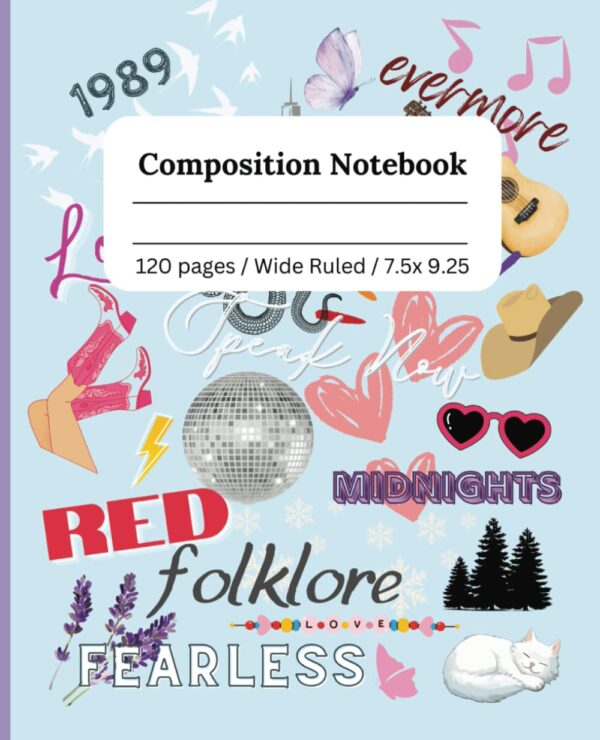 Composition Notebook: Taylor | Wide Rule Notebook, Composition Notebook, 7.5 x 9.25 in, 120 pages, for kids, teens, and adults.