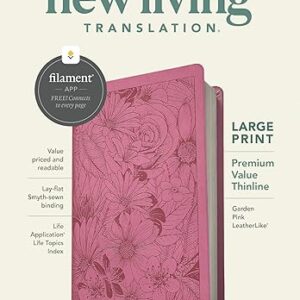 NLT Large Print Premium Value Thinline Bible, Filament-Enabled Edition (LeatherLike, Garden Pink)