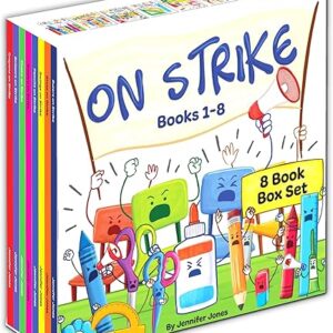 On Strike Box Set, Books 1-8: Pencils on Strike, Swings on Strike, Chairs on Strike, Glues On Strike, Crayons on Strike, Scissors on Strike, Erasers on Strike, Rulers on Strike