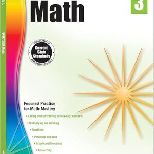 Spectrum 3rd Grade Math Workbooks, Ages 8 to 9, Math Workbooks Grade 3, Multiplication, Division, Fractions, Addition and Subtracting to 4-Digit Numbers - 160 Pages (Volume 4)