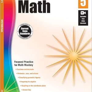 Spectrum 5th Grade Math Workbooks, Ages 10 to 11, Math Workbooks Grade 5 Covering Fractions, Decimals, Algebra Prep, Geometry, and More, Math Book for 5th Graders (Volume 6)