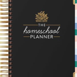 The Homeschool Planner: Beautiful and Undated with Monthly Tabs | To Do List, Goals, Meal Planning & Academic Tools | Homeschooling, Distance Learning & Family Organizer | Gold...